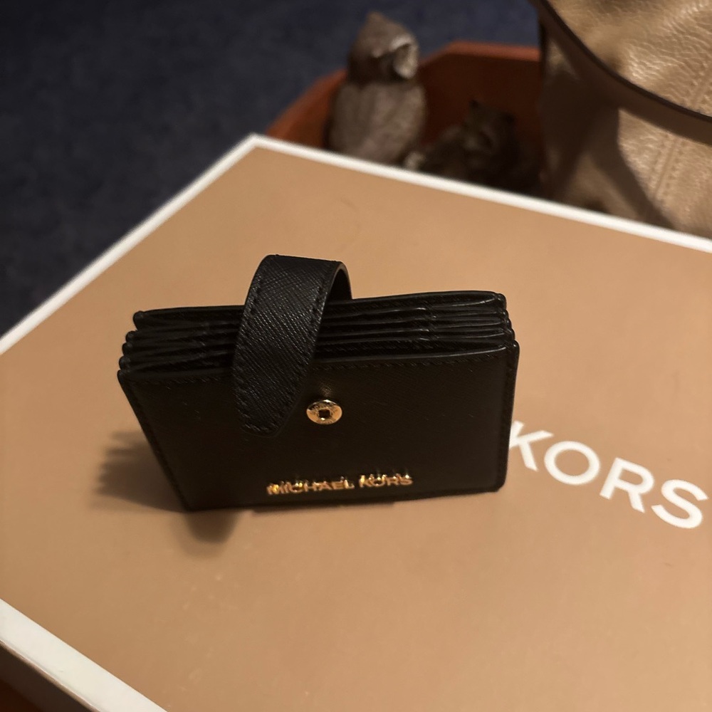Michael Kors Black Accordion card case